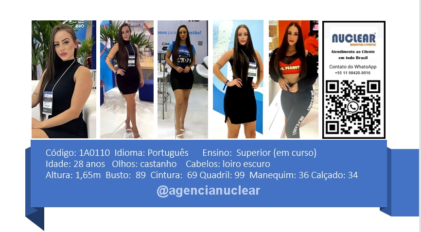 Serviços e casting para Feiras, Eventos, Publicidade, Moda e Ações de marketing. Atendimento em nível Brasil. whatsapp +55 (11) 98420-9016  #feiras #modelos #agenciadeeventos #promotoras #casting #recepcionistasdeeventos #stands #recepcionistadeeventos #promotorasdeeventos #ativacoes #produtoradeeventos #montadoradestands #buffet #agencianuclear #marketingdigital #networkmarketing  #digitalmarketing #socialmediamarketing #marketingonline #onlinemarketing #marketingagency  #marketingstrategy #socialmarketing #influencermarketing #themarketingplanet #inboundmarketing #marketingsocial #marketinginmobiliario #socialmediamarketingtips #instagrammarketing #marketingplan #b2bmarketing 