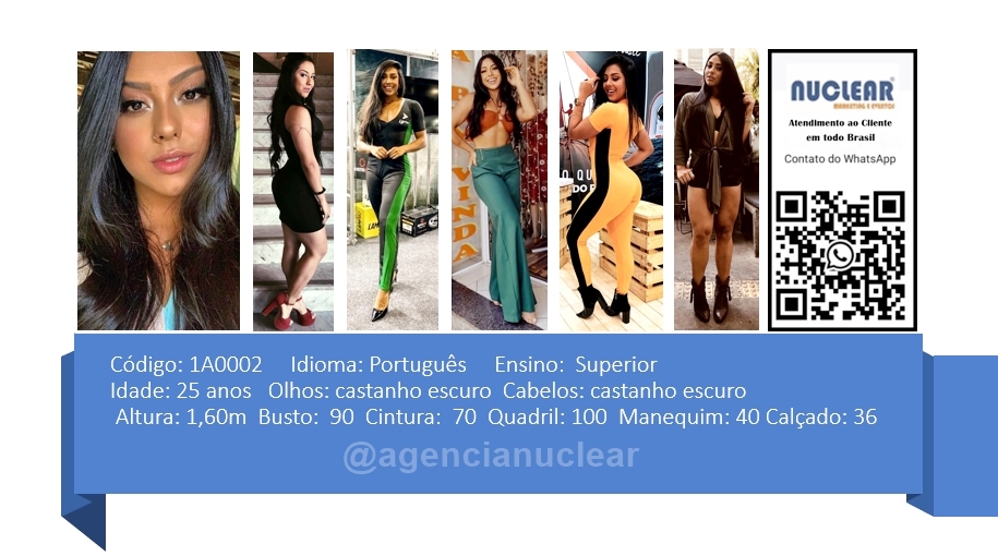 Serviços e casting para Feiras, Eventos, Publicidade, Moda e Ações de marketing. Atendimento em nível Brasil. whatsapp +55 (11) 98420-9016  #feiras #modelos #agenciadeeventos #promotoras #casting #recepcionistasdeeventos #stands #recepcionistadeeventos #promotorasdeeventos #ativacoes #produtoradeeventos #montadoradestands #buffet #agencianuclear #marketingdigital #networkmarketing  #digitalmarketing #socialmediamarketing #marketingonline #onlinemarketing #marketingagency  #marketingstrategy #socialmarketing #influencermarketing #themarketingplanet #inboundmarketing #marketingsocial #marketinginmobiliario #socialmediamarketingtips #instagrammarketing #marketingplan #b2bmarketing 
