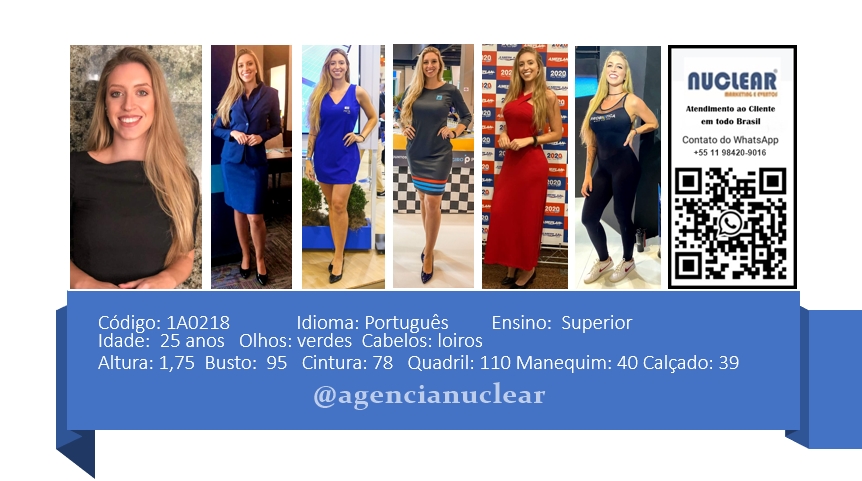 Serviços e casting para Feiras, Eventos, Publicidade, Moda e Ações de marketing. Atendimento em nível Brasil. whatsapp +55 (11) 98420-9016  #feiras #modelos #agenciadeeventos #promotoras #casting #recepcionistasdeeventos #stands #recepcionistadeeventos #promotorasdeeventos #ativacoes #produtoradeeventos #montadoradestands #buffet #agencianuclear #marketingdigital #networkmarketing  #digitalmarketing #socialmediamarketing #marketingonline #onlinemarketing #marketingagency  #marketingstrategy #socialmarketing #influencermarketing #themarketingplanet #inboundmarketing #marketingsocial #marketinginmobiliario #socialmediamarketingtips #instagrammarketing #marketingplan #b2bmarketing 