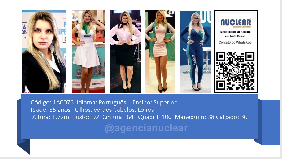 Serviços e casting para Feiras, Eventos, Publicidade, Moda e Ações de marketing. Atendimento em nível Brasil. whatsapp +55 (11) 98420-9016  #feiras #modelos #agenciadeeventos #promotoras #casting #recepcionistasdeeventos #stands #recepcionistadeeventos #promotorasdeeventos #ativacoes #produtoradeeventos #montadoradestands #buffet #agencianuclear #marketingdigital #networkmarketing  #digitalmarketing #socialmediamarketing #marketingonline #onlinemarketing #marketingagency  #marketingstrategy #socialmarketing #influencermarketing #themarketingplanet #inboundmarketing #marketingsocial #marketinginmobiliario #socialmediamarketingtips #instagrammarketing #marketingplan #b2bmarketing 