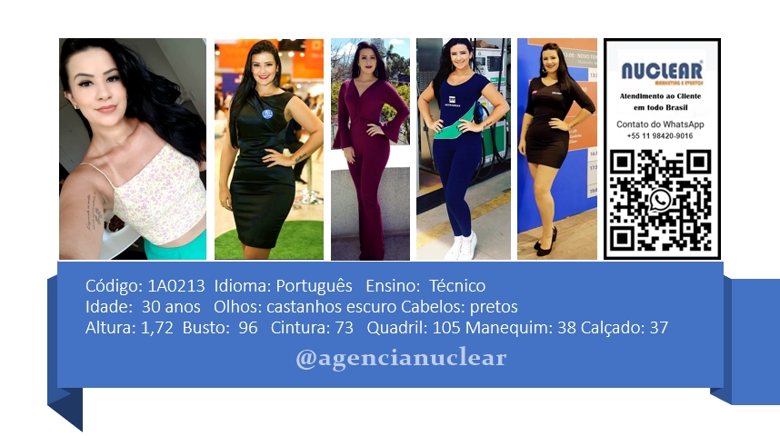 Serviços e casting para Feiras, Eventos, Publicidade, Moda e Ações de marketing. Atendimento em nível Brasil. whatsapp +55 (11) 98420-9016  #feiras #modelos #agenciadeeventos #promotoras #casting #recepcionistasdeeventos #stands #recepcionistadeeventos #promotorasdeeventos #ativacoes #produtoradeeventos #montadoradestands #buffet #agencianuclear #marketingdigital #networkmarketing  #digitalmarketing #socialmediamarketing #marketingonline #onlinemarketing #marketingagency  #marketingstrategy #socialmarketing #influencermarketing #themarketingplanet #inboundmarketing #marketingsocial #marketinginmobiliario #socialmediamarketingtips #instagrammarketing #marketingplan #b2bmarketing 